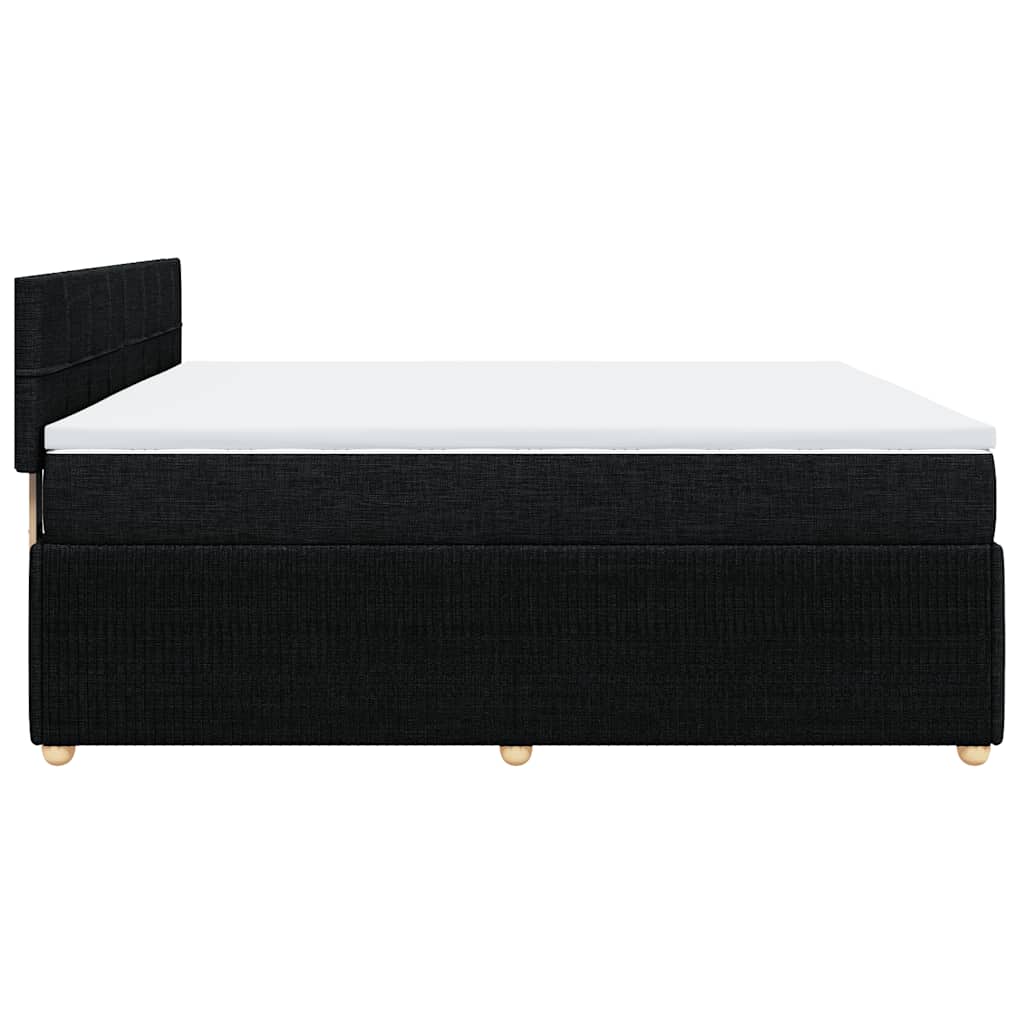 kontinentalseng med madras 200x200 cm stof sort