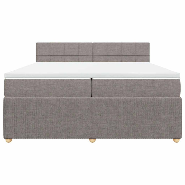 kontinentalseng med madras 200x200 cm stof gråbrun