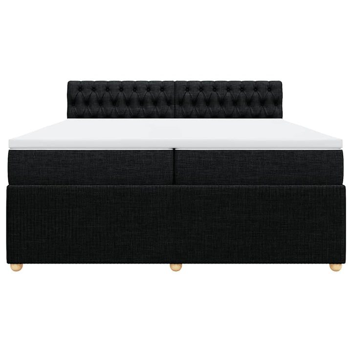 kontinentalseng med madras 200x200 cm stof sort