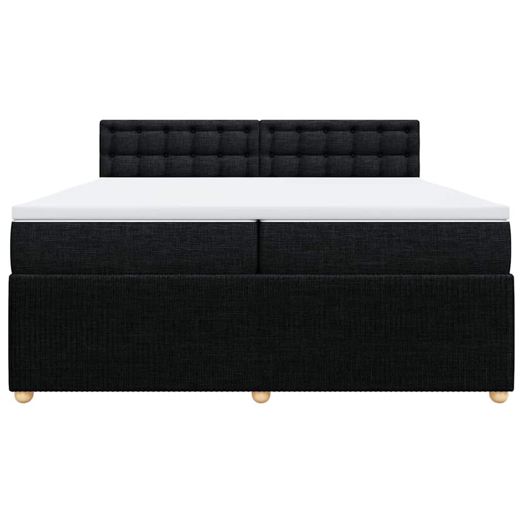 kontinentalseng med madras 200x200 cm stof sort