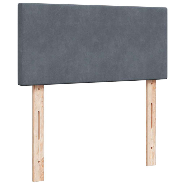 kontinentalseng med madras 80x200 cm fløjl mørkegrå