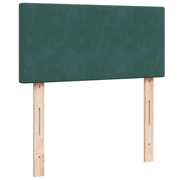 kontinentalseng med madras 80x200 cm fløjl mørkegrøn