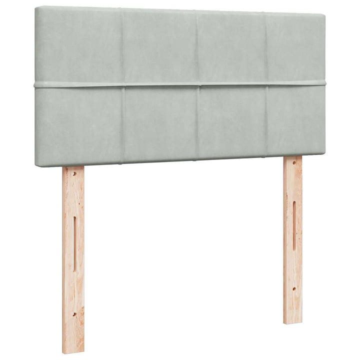 kontinentalseng med madras 80x200 cm fløjl lysegrå