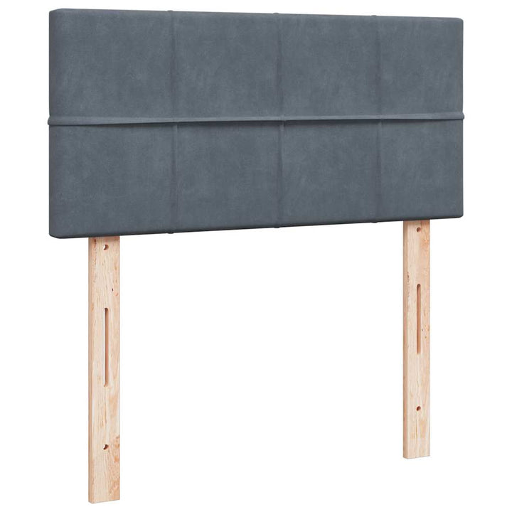kontinentalseng med madras 80x200 cm fløjl mørkegrå