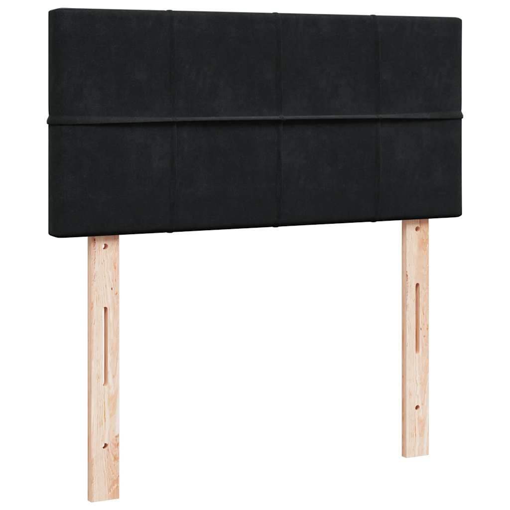 kontinentalseng med madras 80x200 cm fløjl sort