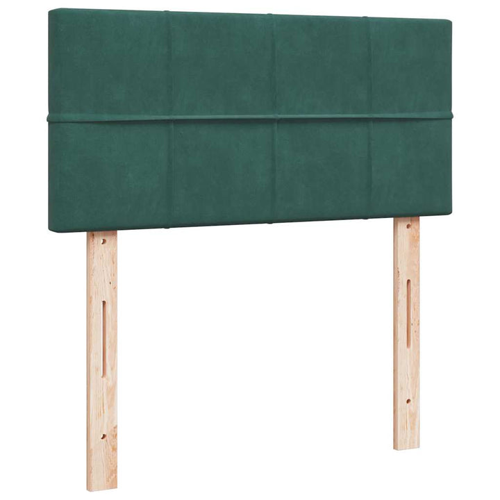 kontinentalseng med madras 80x200 cm fløjl mørkegrøn