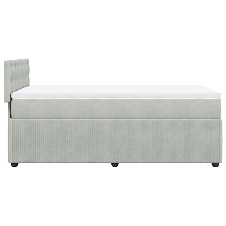kontinentalseng med madras 80x200 cm fløjl lysegrå