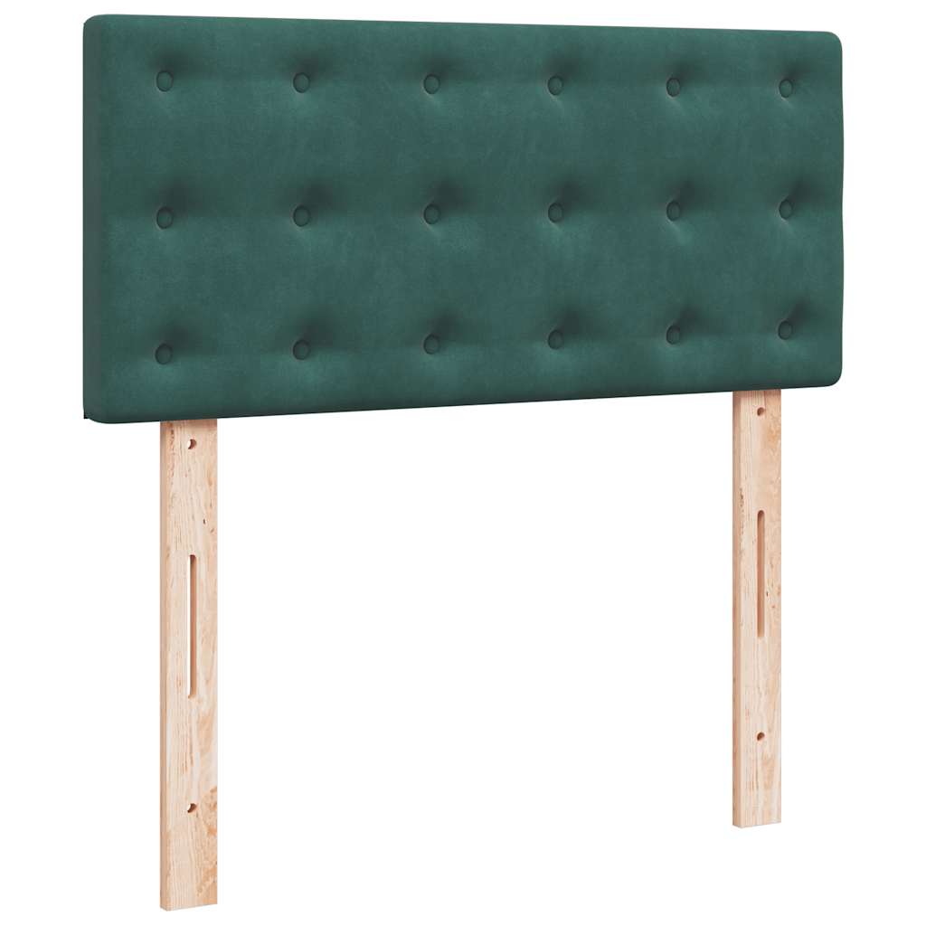 kontinentalseng med madras 80x200 cm fløjl mørkegrøn