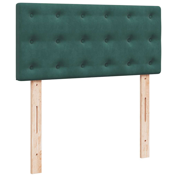 kontinentalseng med madras 80x200 cm fløjl mørkegrøn