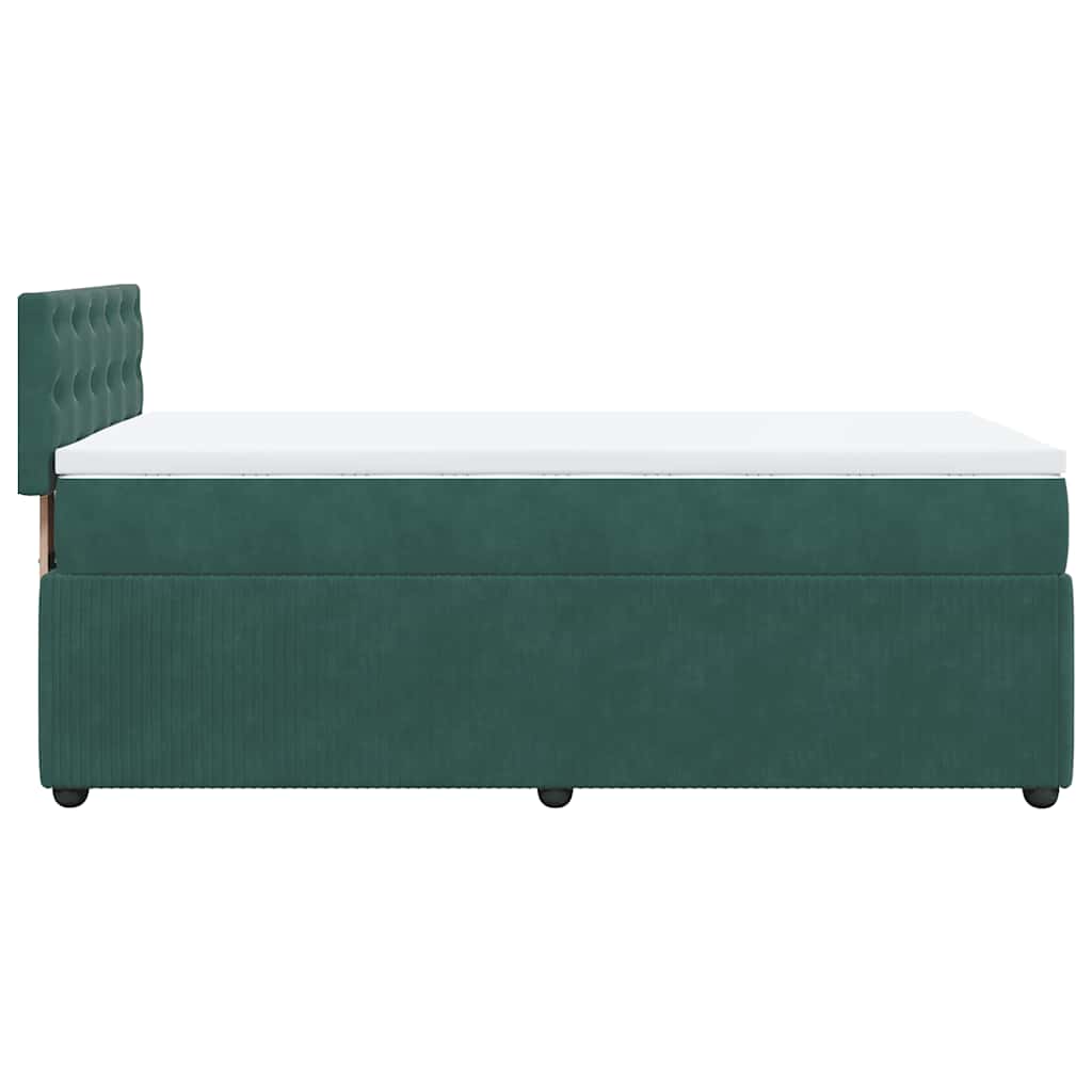 kontinentalseng med madras 80x200 cm fløjl mørkegrøn