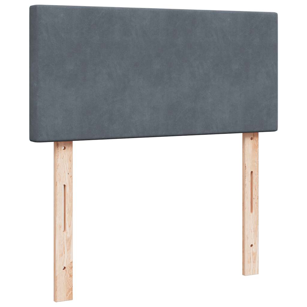 kontinentalseng med madras 90x190 cm fløjl mørkegrå
