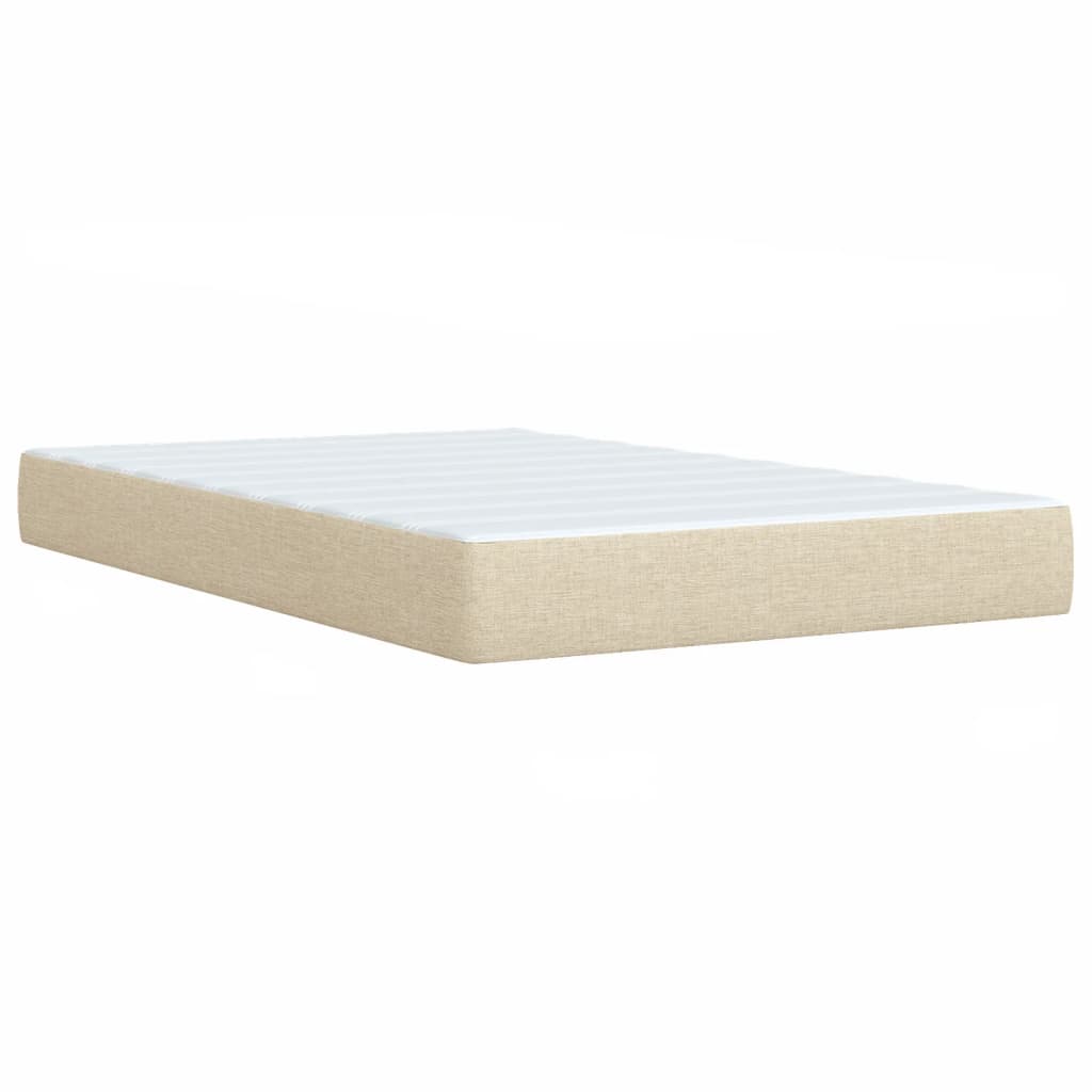 kontinentalseng med madras 90x190 cm stof cremefarvet