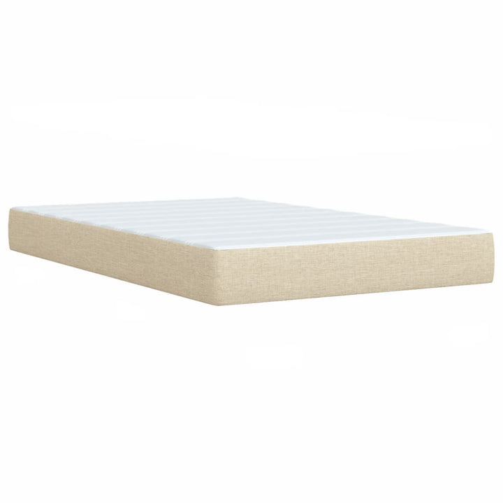 kontinentalseng med madras 90x190 cm stof cremefarvet
