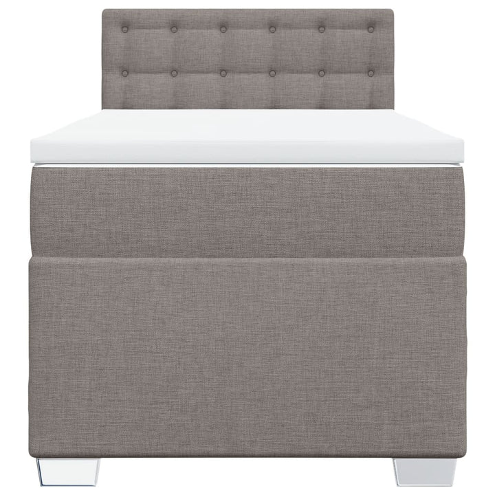kontinentalseng med madras 90x190 cm stof gråbrun
