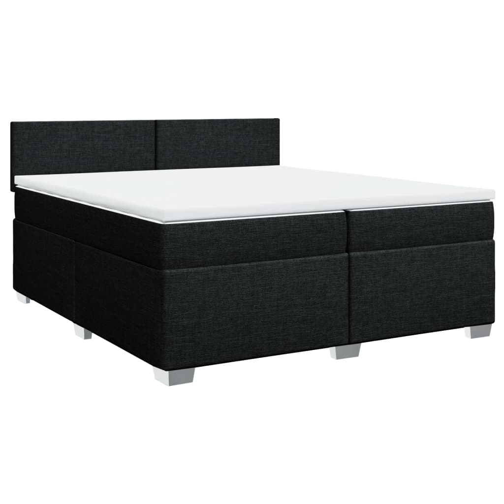 kontinentalseng med madras 200x200 cm stof sort