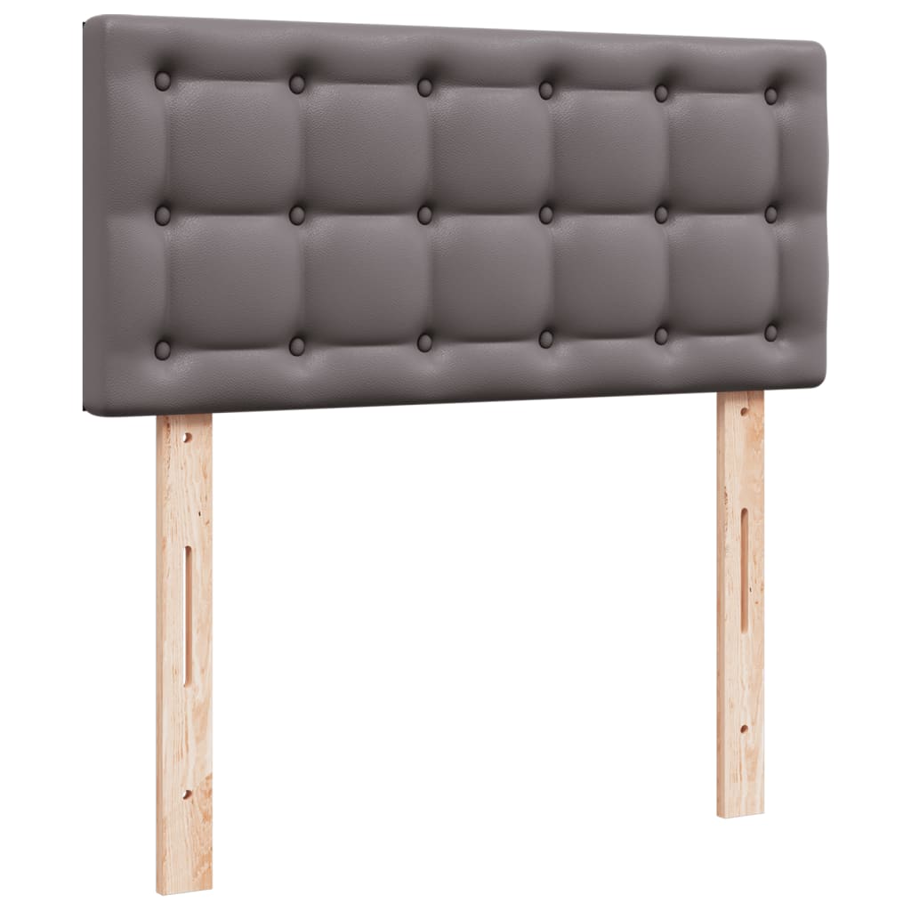 kontinentalseng med madras 80x200 cm kunstlæder grå