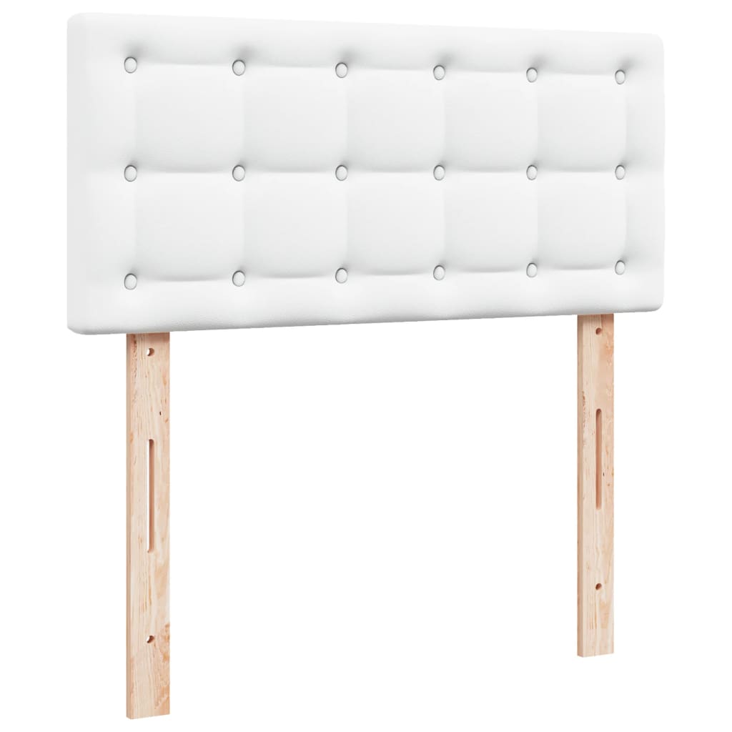 kontinentalseng med madras 90x190 cm kunstlæder hvid
