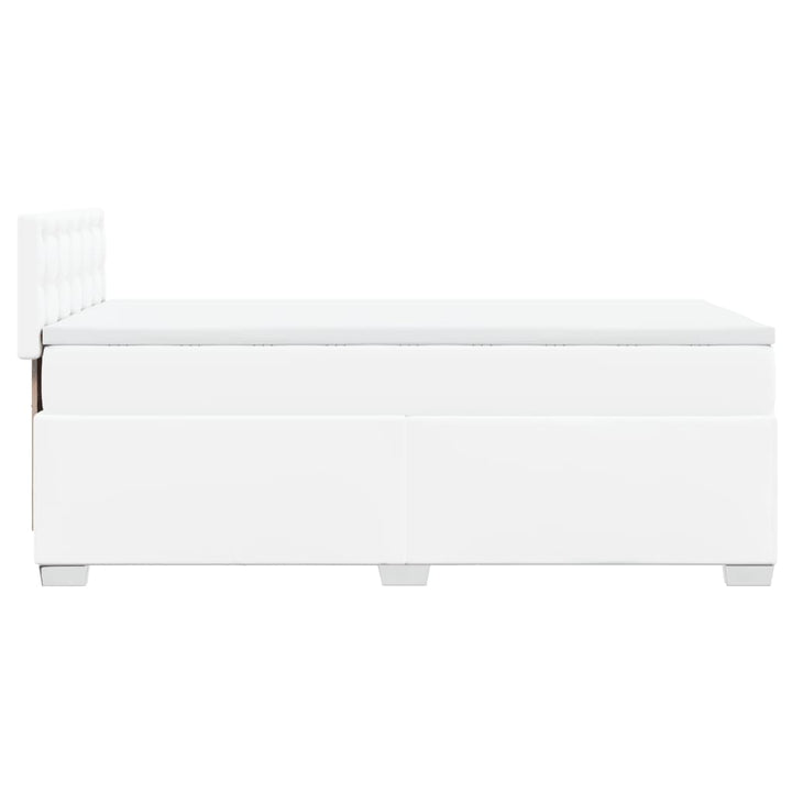 kontinentalseng med madras 90x190 cm kunstlæder hvid