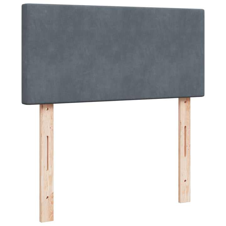 kontinentalseng med madras 80x200 cm fløjl mørkegrå