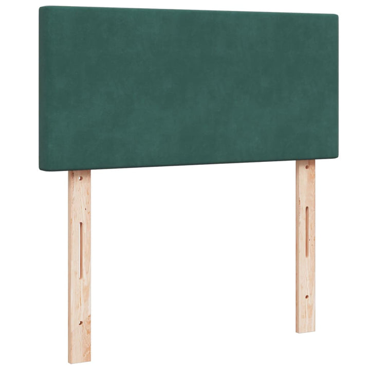 kontinentalseng med madras 90x190 cm fløjl mørkegrøn