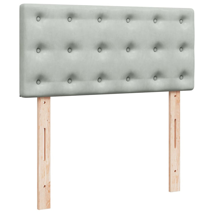 kontinentalseng med madras 90x190 cm fløjl lysegrå