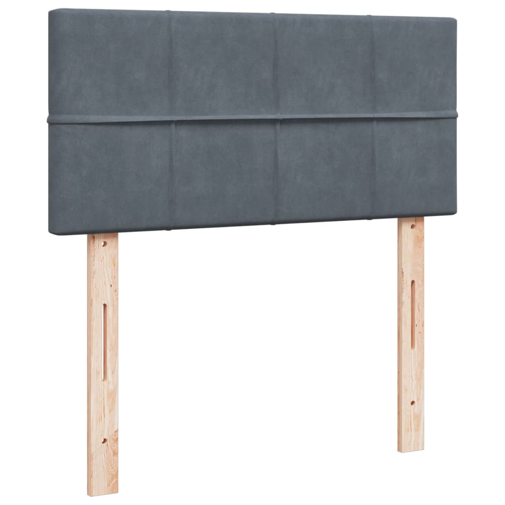 kontinentalseng med madras 90x190 cm fløjl mørkegrå