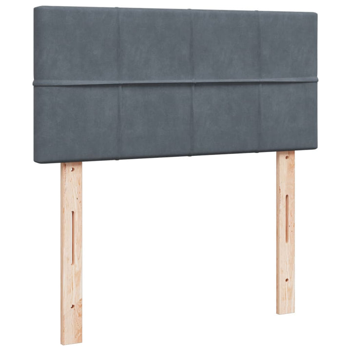 kontinentalseng med madras 90x190 cm fløjl mørkegrå