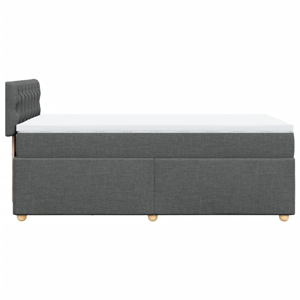 kontinentalseng med madras 80x200 cm stof mørkegrå