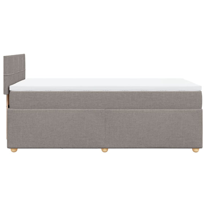 kontinentalseng med madras 90x190 cm stof gråbrun