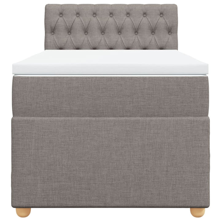 kontinentalseng med madras 90x190 cm stof gråbrun