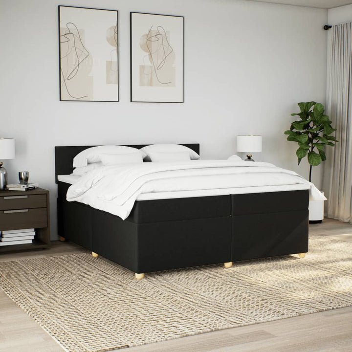 kontinentalseng med madras 200x200 cm stof sort