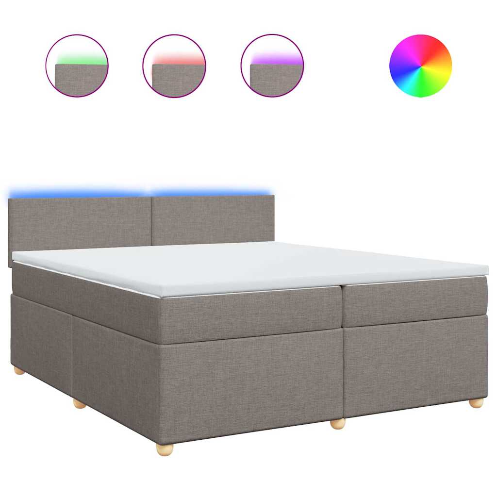 kontinentalseng med madras 200x200 cm stof gråbrun