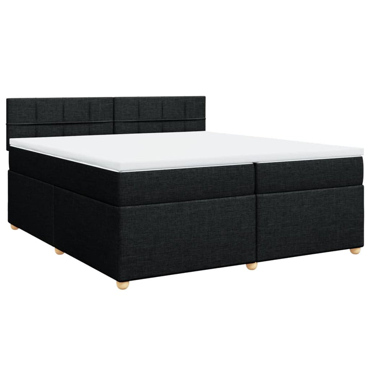 kontinentalseng med madras 200x200 cm stof sort