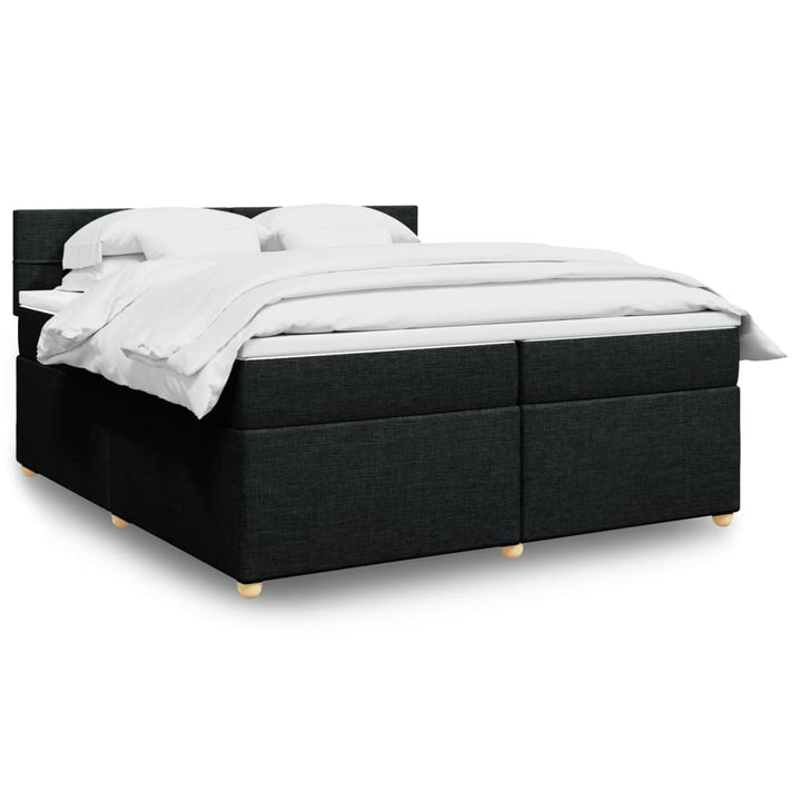 kontinentalseng med madras 200x200 cm stof sort