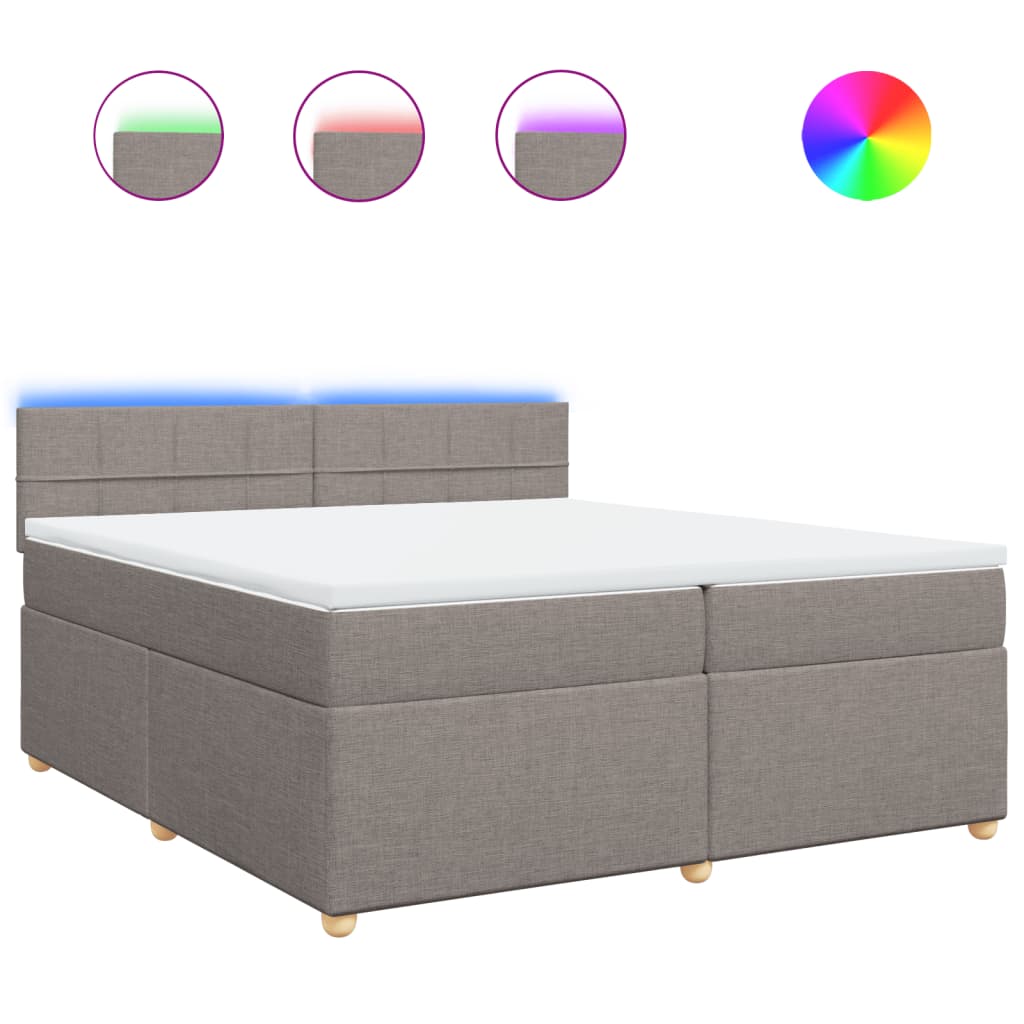 kontinentalseng med madras 200x200 cm stof gråbrun