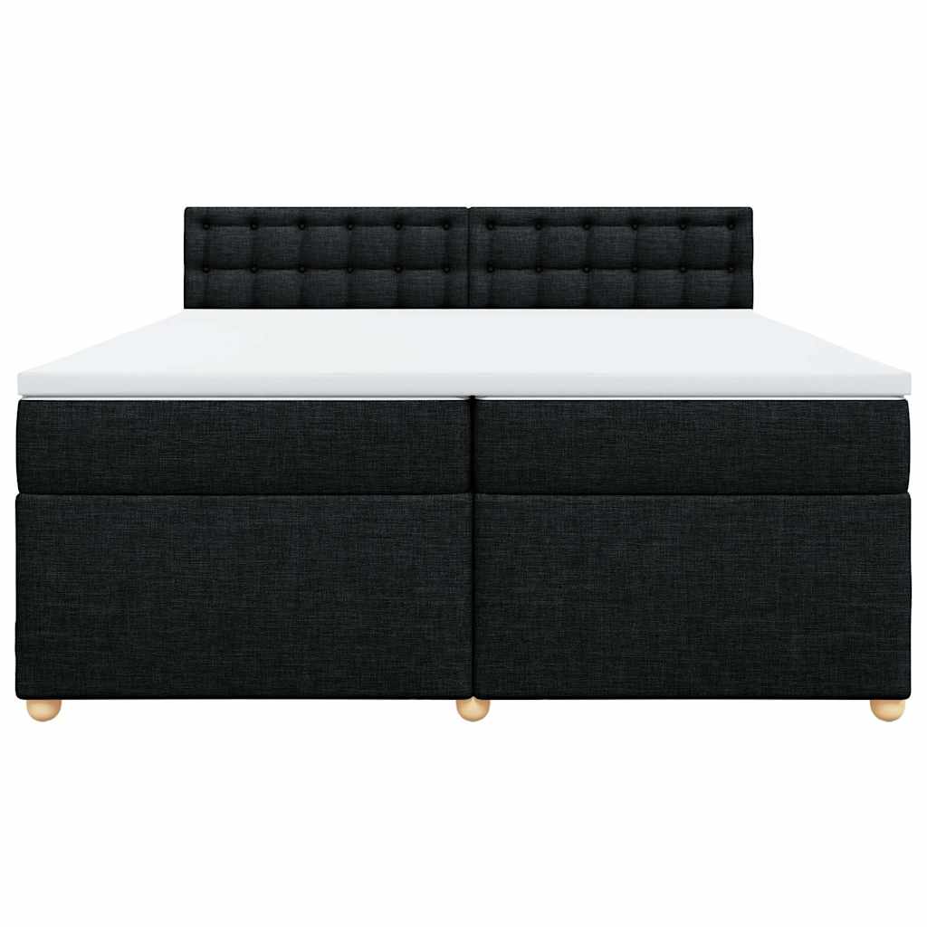 kontinentalseng med madras 200x200 cm stof sort