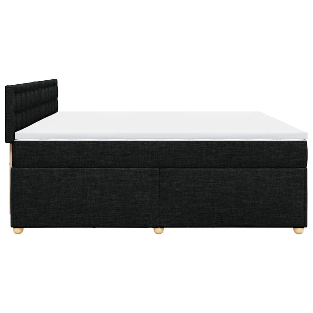 kontinentalseng med madras 200x200 cm stof sort