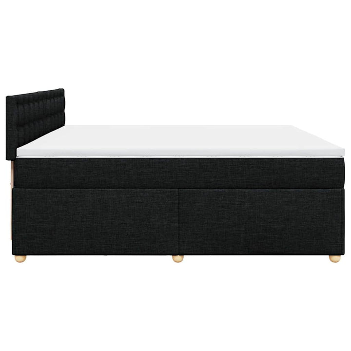 kontinentalseng med madras 200x200 cm stof sort