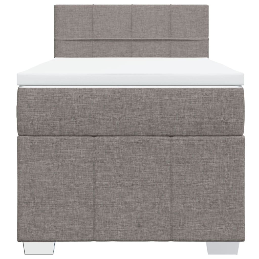 kontinentalseng med madras 90x190 cm stof gråbrun