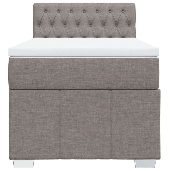 kontinentalseng med madras 90x190 cm stof gråbrun