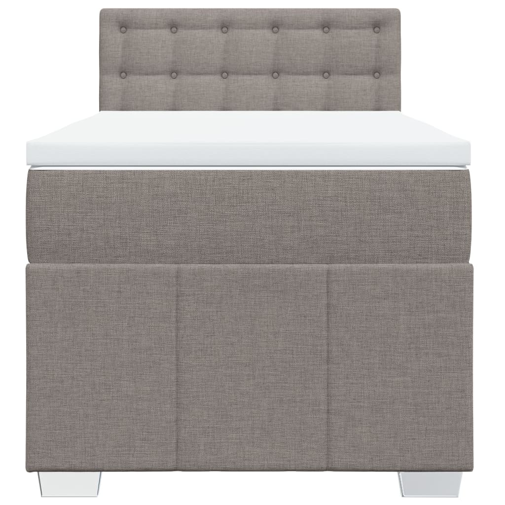 kontinentalseng med madras 90x190 cm stof gråbrun