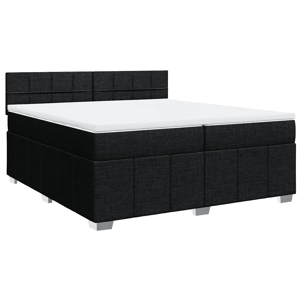 kontinentalseng med madras 200x200 cm stof sort