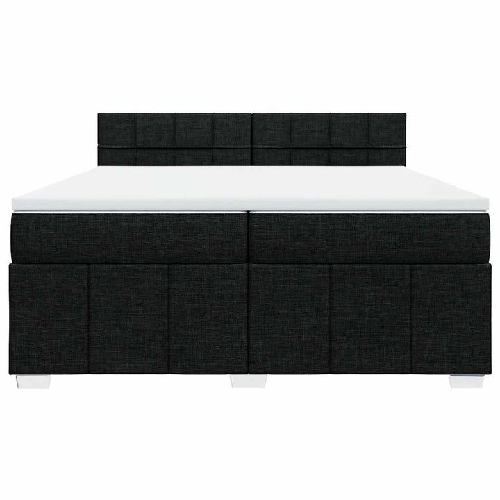 kontinentalseng med madras 200x200 cm stof sort