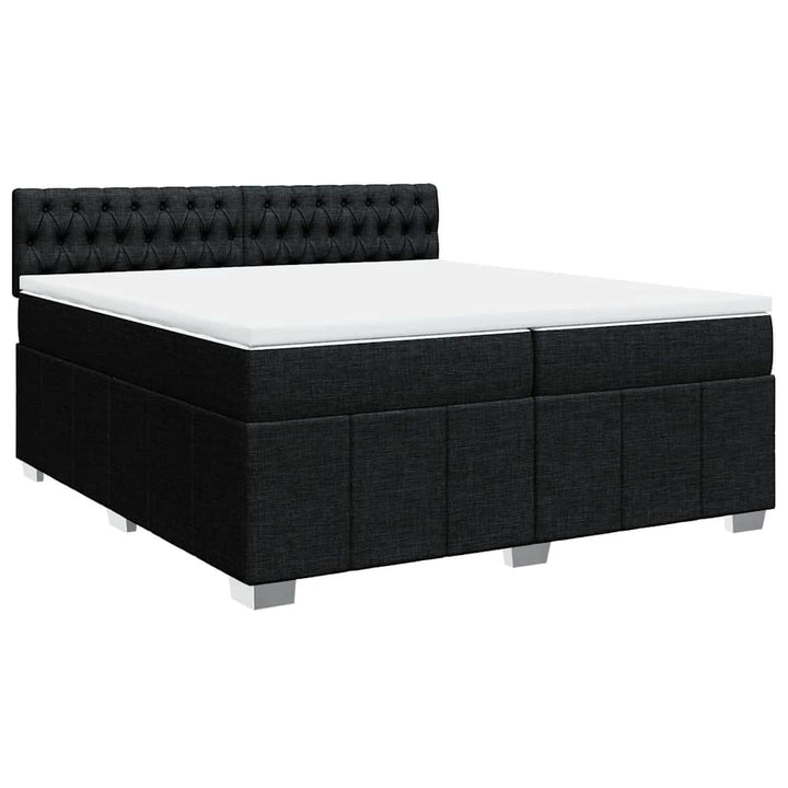 kontinentalseng med madras 200x200 cm stof sort