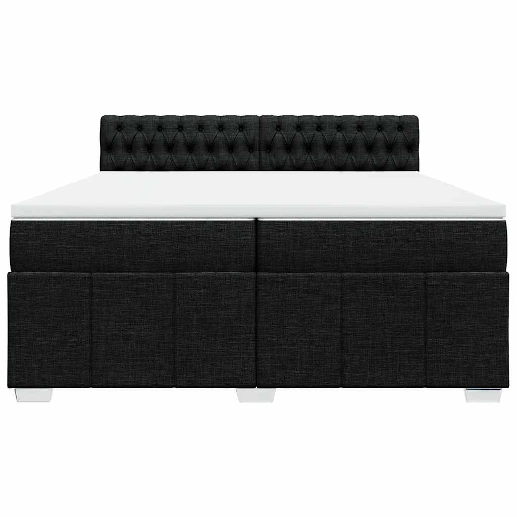 kontinentalseng med madras 200x200 cm stof sort