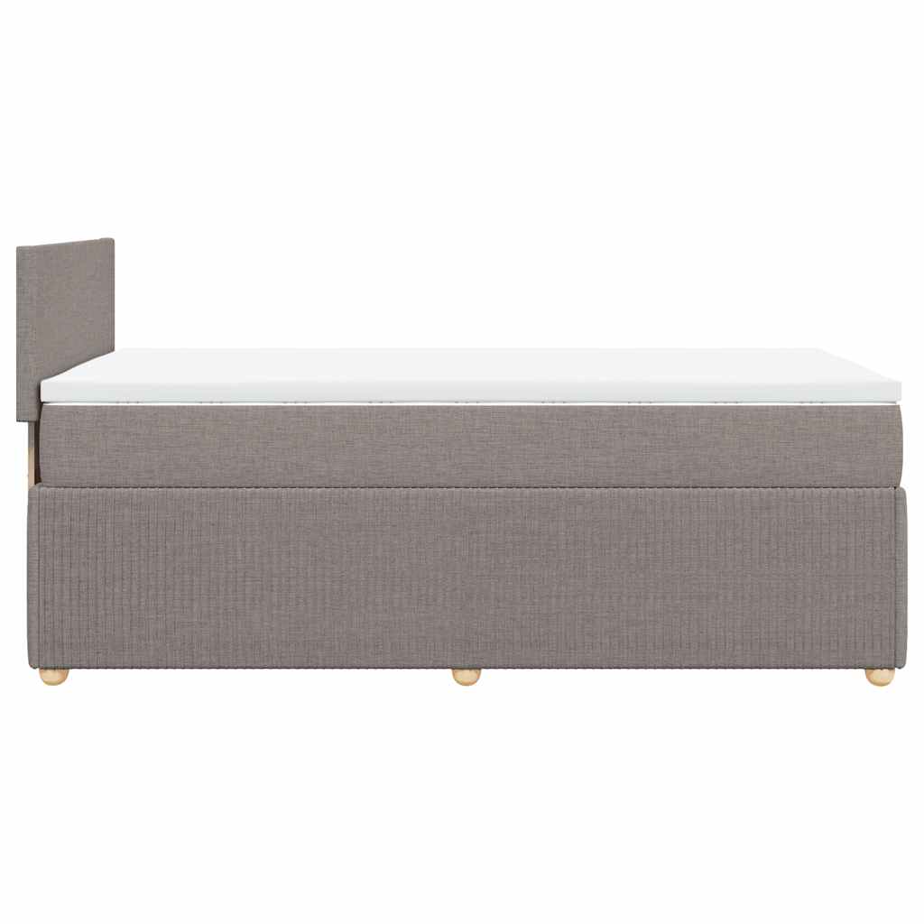 kontinentalseng med madras 90x190 cm stof gråbrun
