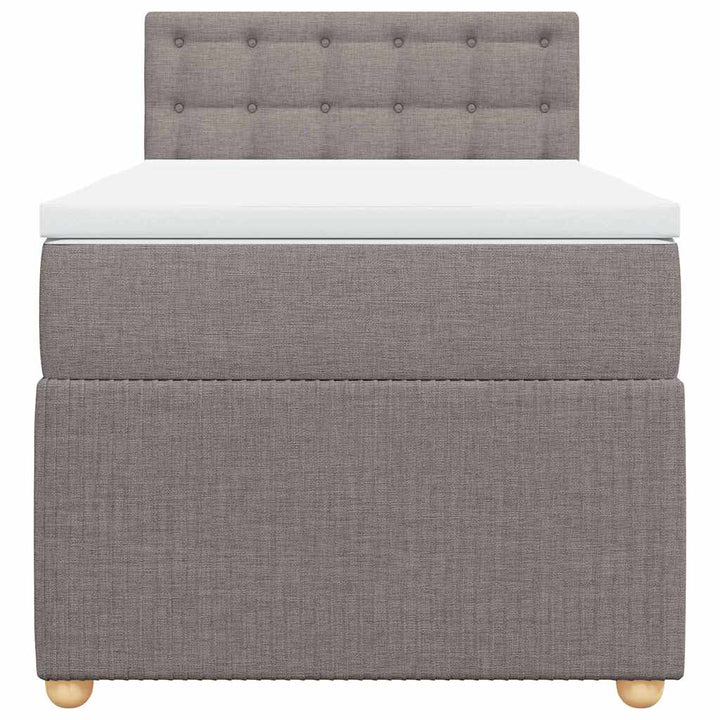 kontinentalseng med madras 90x190 cm stof gråbrun