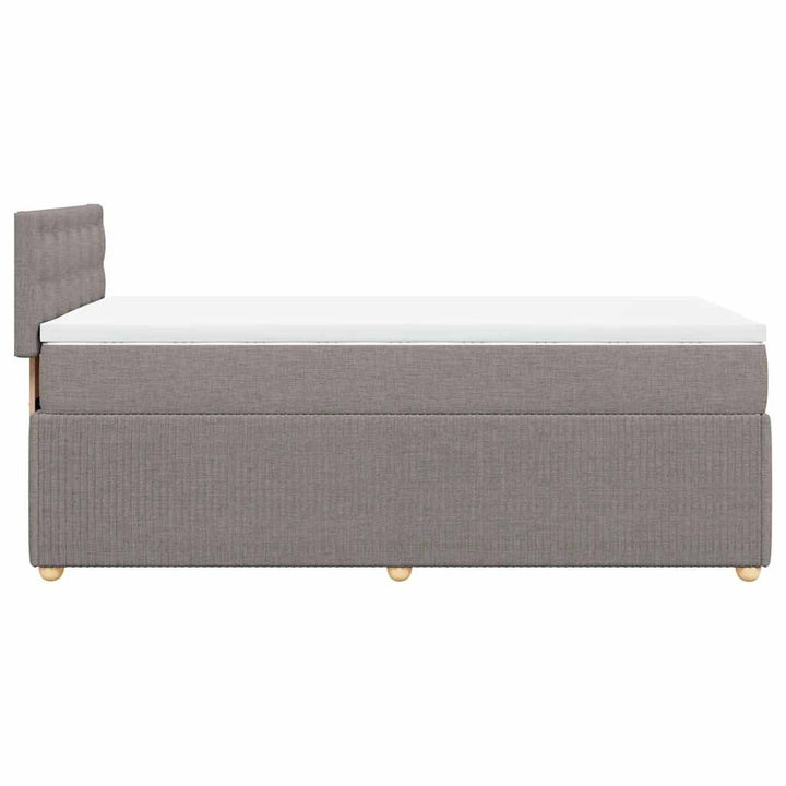 kontinentalseng med madras 90x190 cm stof gråbrun