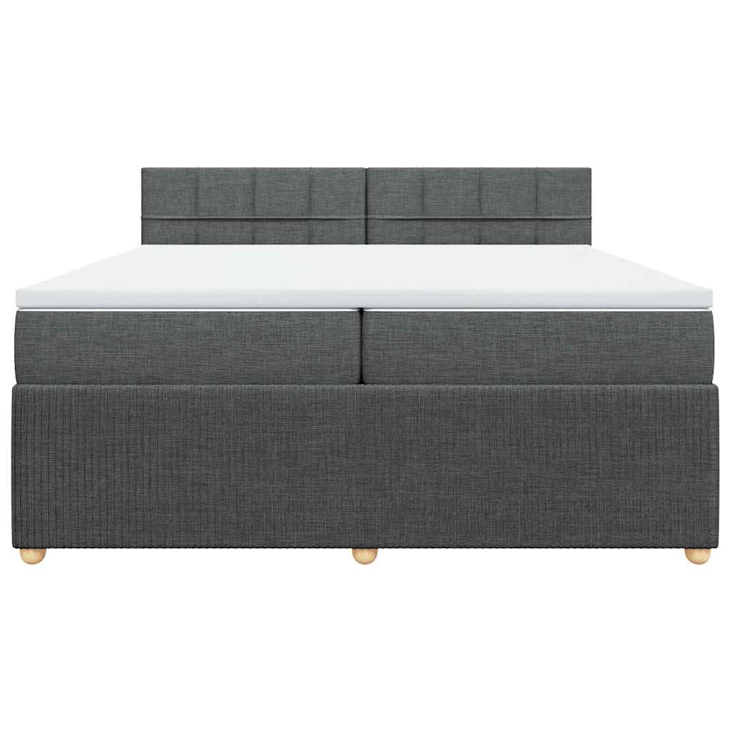 kontinentalseng med madras 200x200 cm stof mørkegrå