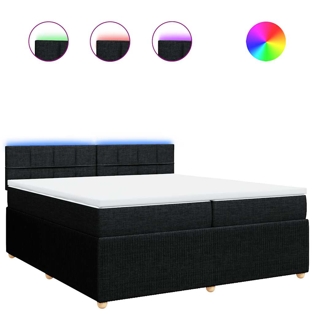 kontinentalseng med madras 200x200 cm stof sort